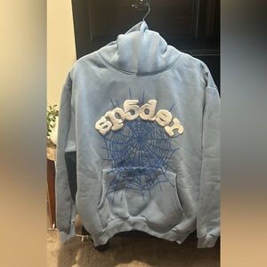 NWOT LIGHT BLUE Sp5der sweatshirt/ hoodie